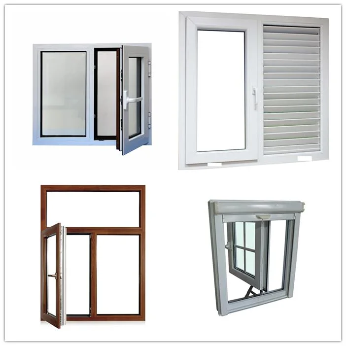 Plastic Window Frame White Frame Casement Windows with Blinds