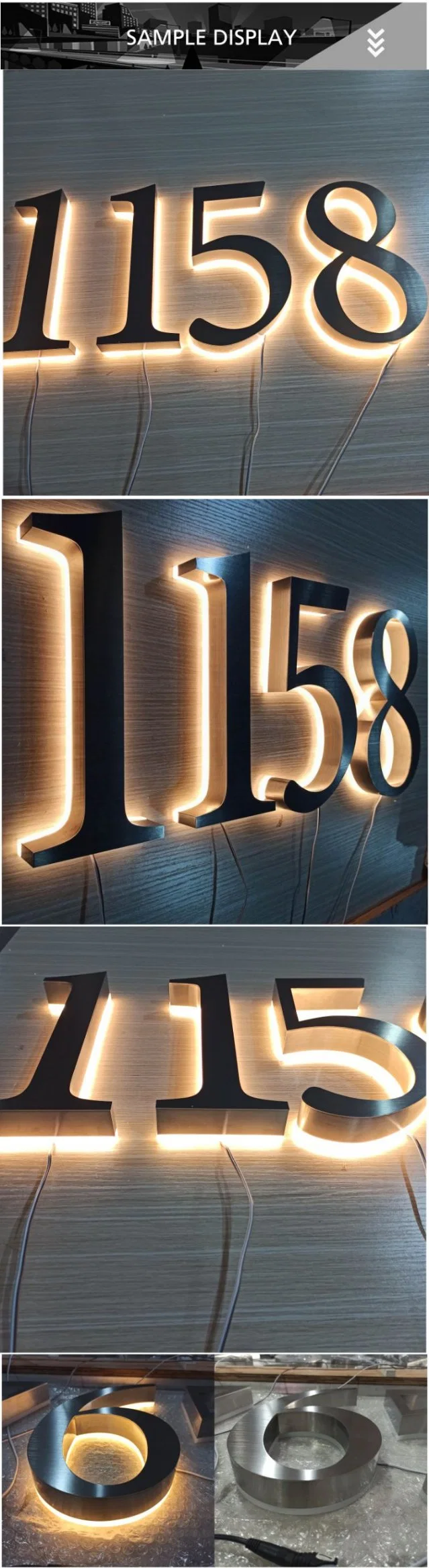 Professional Custom LED Backlit Electric House Numbers for Signs