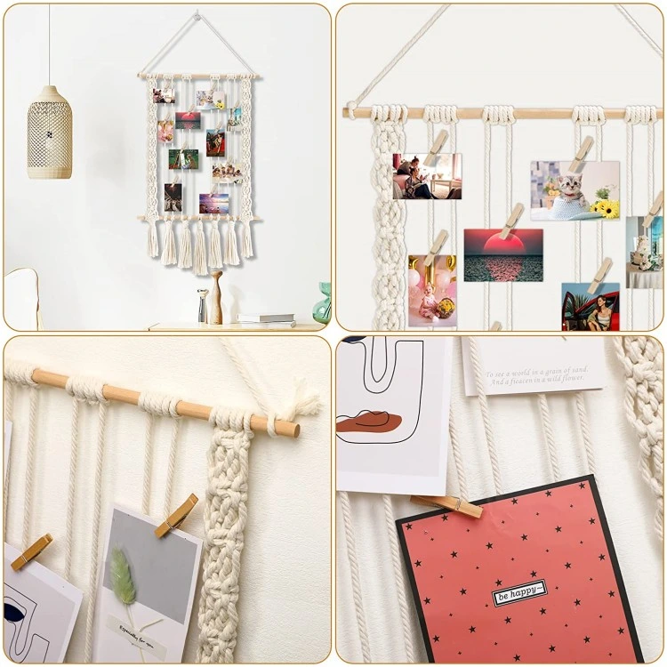 Hanging Photo Display Macrame Wall Hanging Boho Room Decor