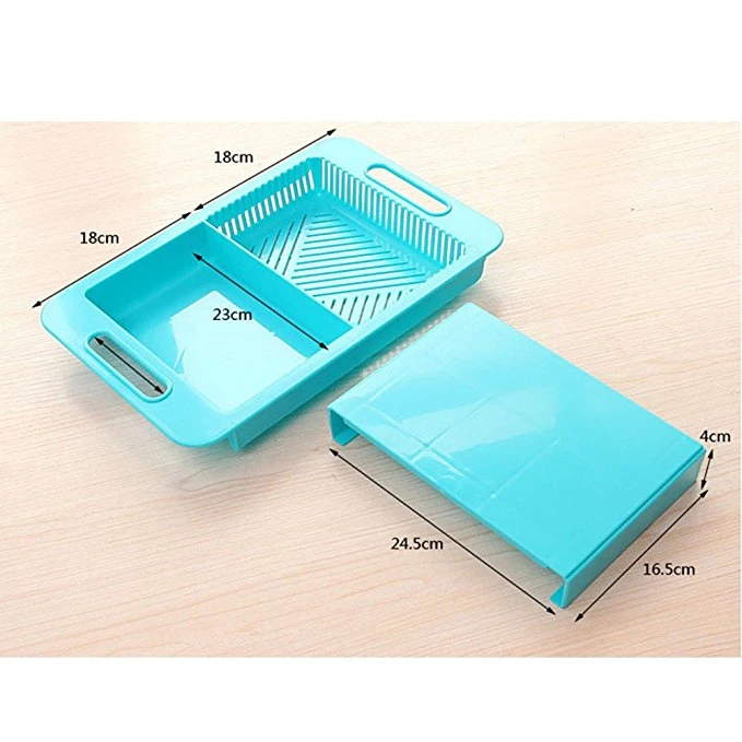 Sink Cutting Board with Handle,3 in 1 Multifunctional Removable Chopping Blocks Filter Frame, Vegetables Drainage with Drain Basket Shelf Kitchen Tools Esg10530