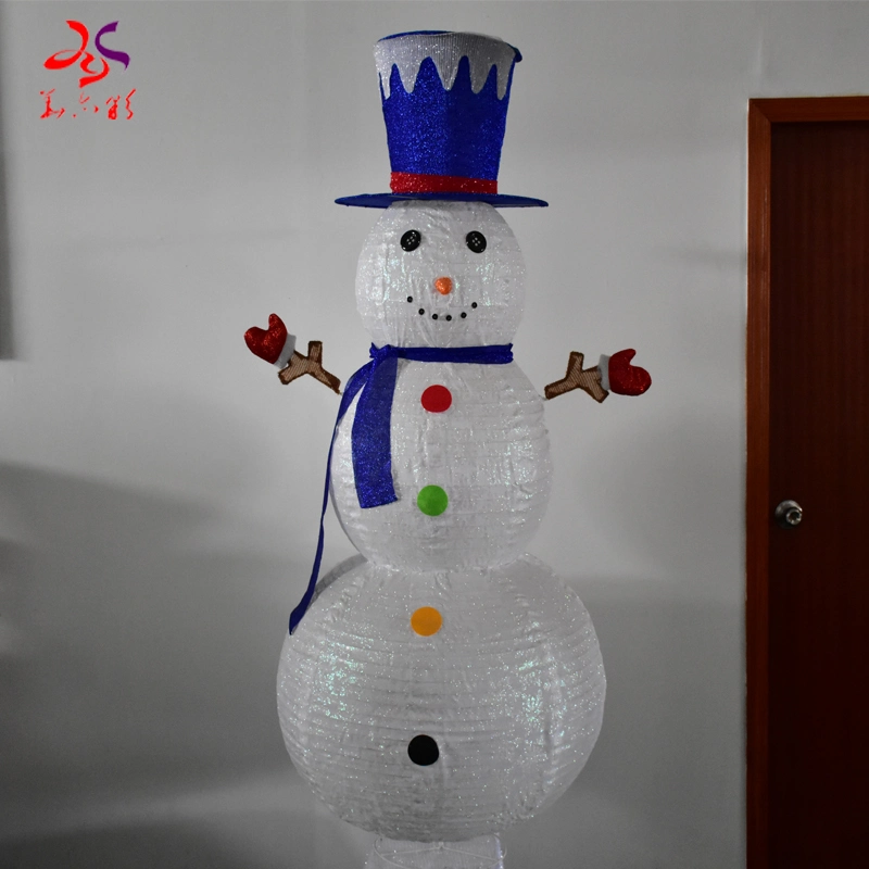 2021 Newest Products Iron Frame with Cloth Christmas Decorate 3D Structure Christmas Snowman