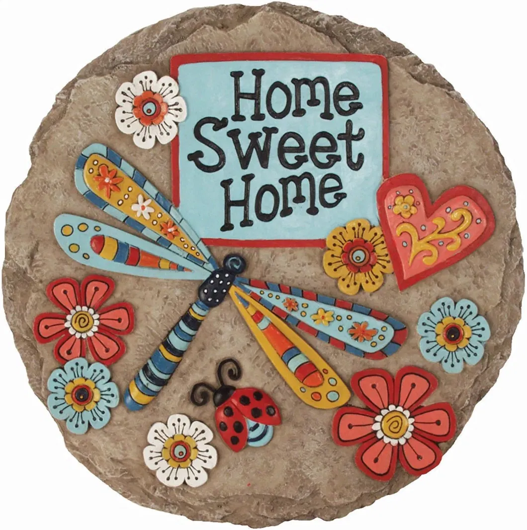 Home Sweet Dragonfly Stepping Stone Decorative Stone for Garden