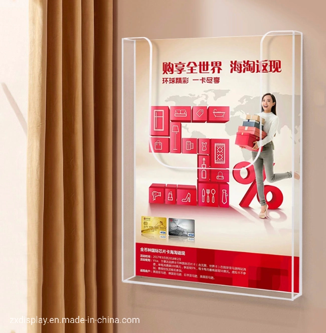 Document Dispenser Clear Plastic Rack Horizontal and Vertical A4 Handbill Acrylic Brochure Holder