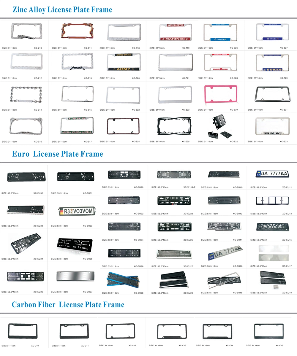 Unique Auto Body Plastic/Custom/Stainless Steel/Aluminum ABS/Classic Carbon Fiber License Plate Frame/Holder/Mold/Cover