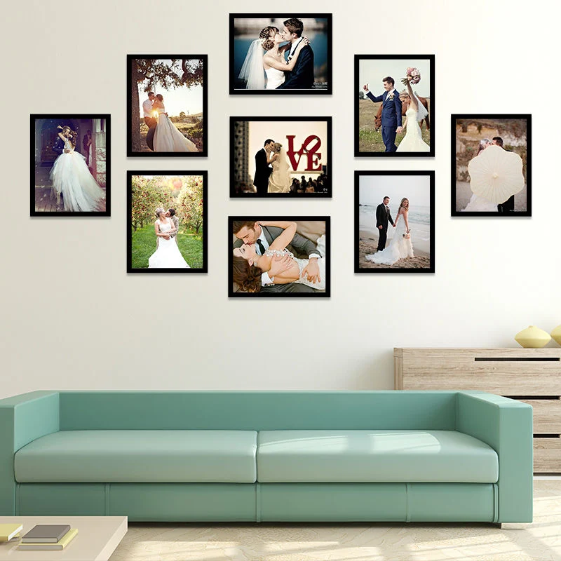 Black or White Photo Frame 8X8 Inch, Restickable Intigrated