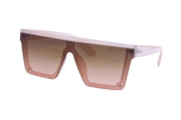 Oversized Gradient PC Large Frame Chunky Temple with Metal Accent Fashion Sunglasses