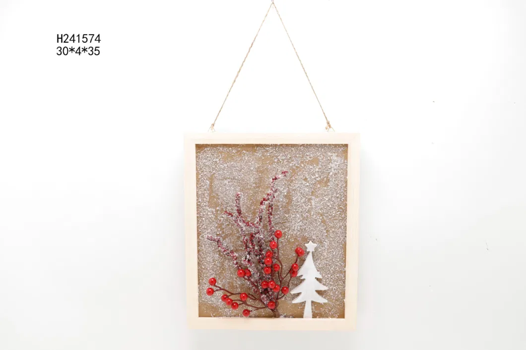 Christmas Dry Flower Wooden Frame