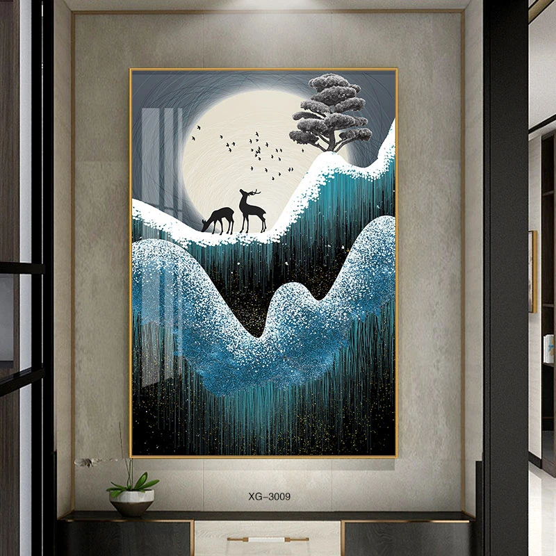 Small Size Cartoon Home Decoration Crystal Porcelain Painting Art Print