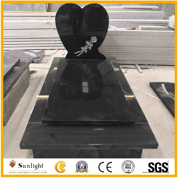 China Wholesale Black Granite Funeral Plaque Accessory with Etching