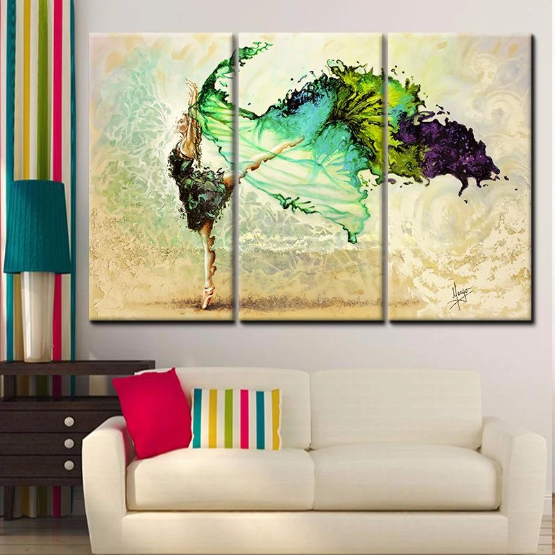 Contemporary Art Modern Wall Decor Giclee Artwork 3 Piece Canvas Print