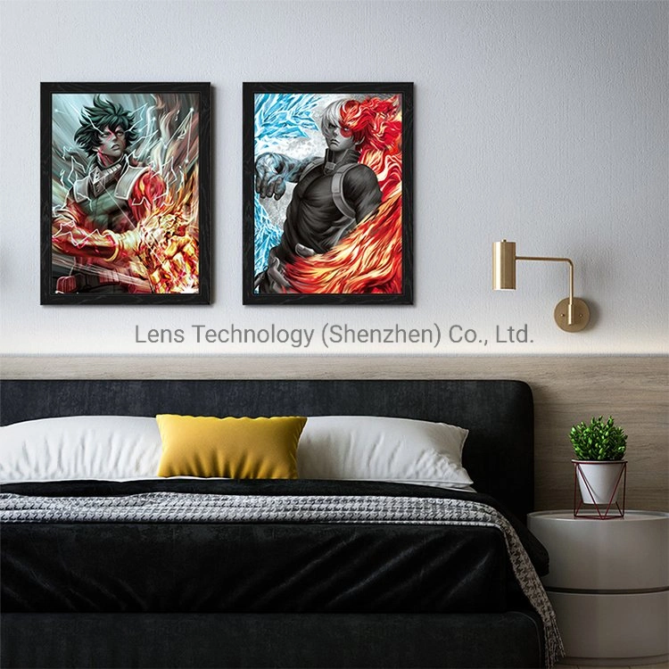 3D Anime Lenticular Posters with Frame Lenticular Printing Custom Design