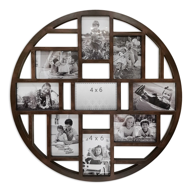 Opening 4&quot;X 6&quot; Linear Round Shape White Collage Picture Frame