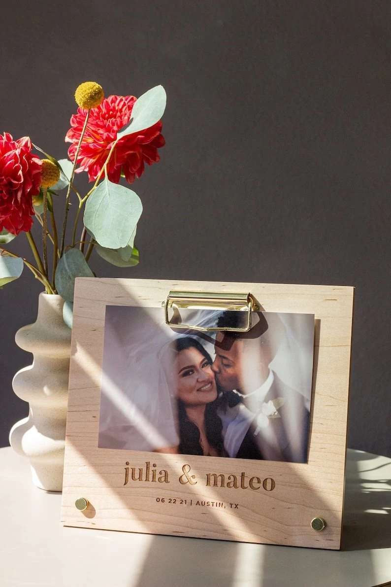 Modern Mom Picture Frame I Love You Mom Floral Wooden Frame