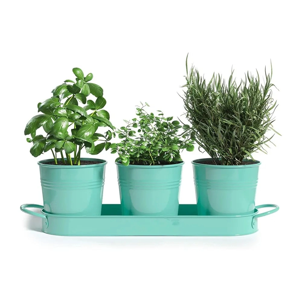 Classic Herb Pot Home &amp; Garden Decorative Flower Plant Holder Metal Planter Indoor Outdoor Window Box