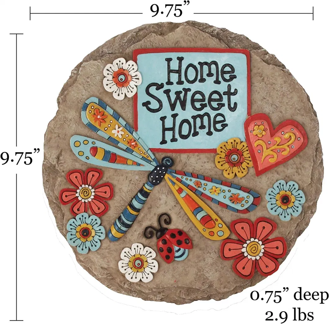 Home Sweet Dragonfly Stepping Stone Decorative Stone for Garden