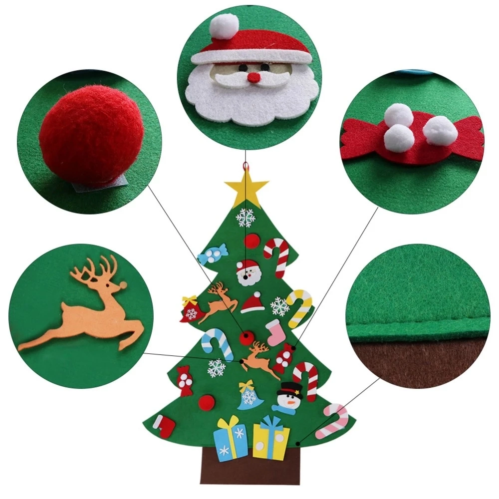 2020 DIY Ornament Wall Hanging Felt Christmas Tree Decoration for Children