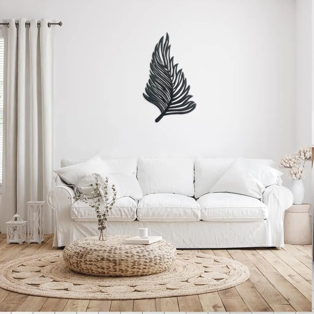 3D Unique Forest Black Metal Leaf Shaped Aesthetic Wall Decor