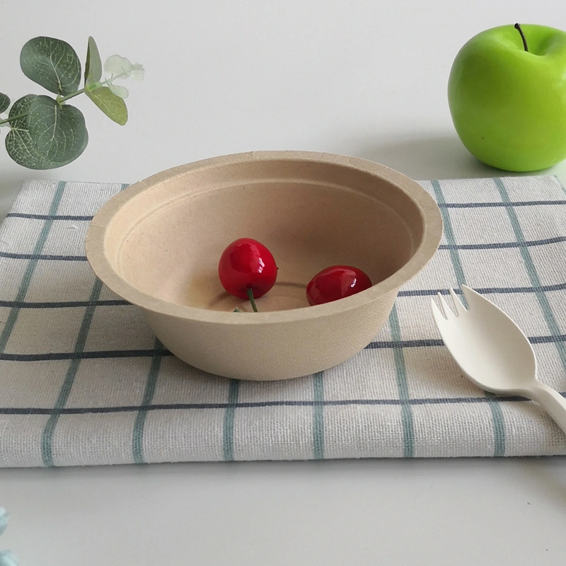 New Disposable Dinnerware White Paper Pulp Salad Fruit Serving Bowl for Christmas (AO-305)