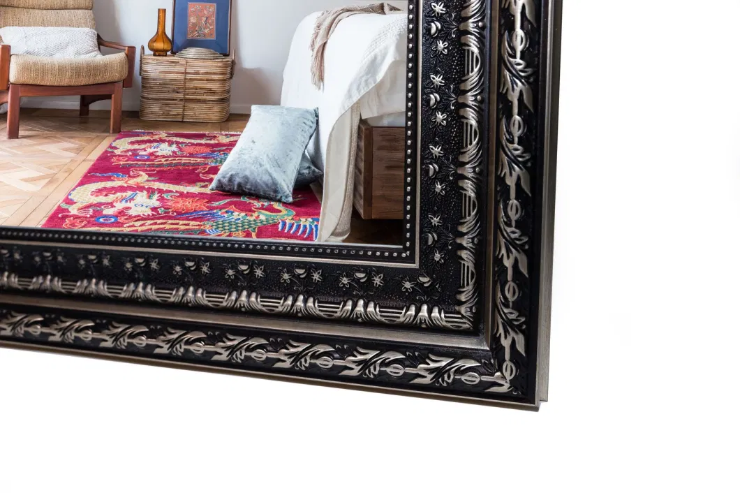 Custom Large Gold Black White Black Metal Home Decor Dressing Wall Full Length Long Floor Standing Mirror Frame Wholesale Antique Bathroom Painting Photo