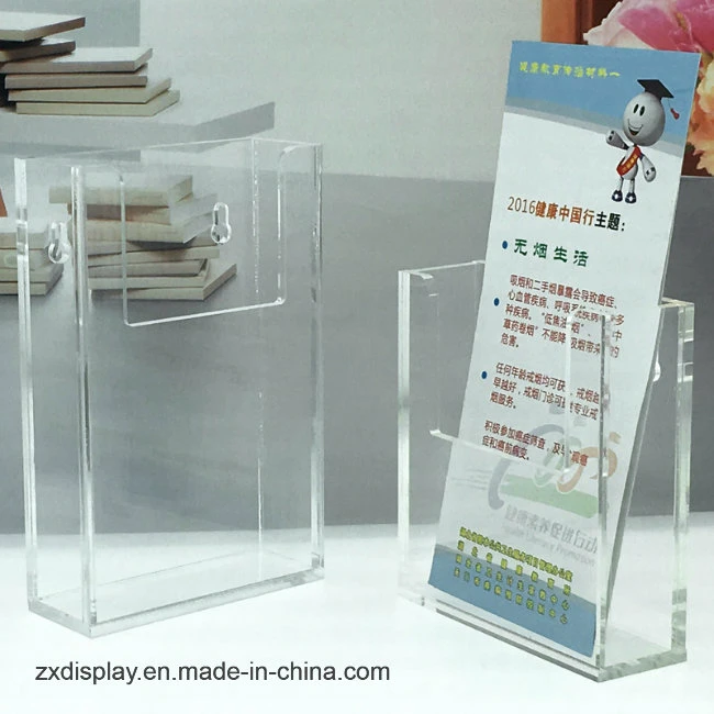 Wall Mount Acrylic Brochure Display Box Custom Magazine File Holder