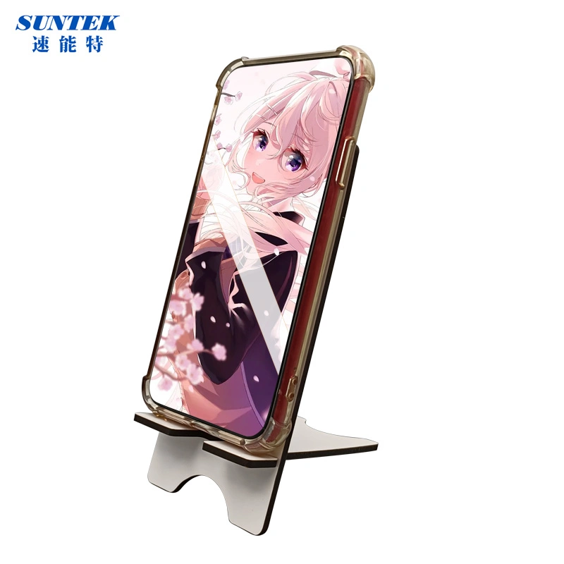 Wholesale Sublimation MDF Board Mobile Holder Rectangle Shape White Cellphone Table Stands