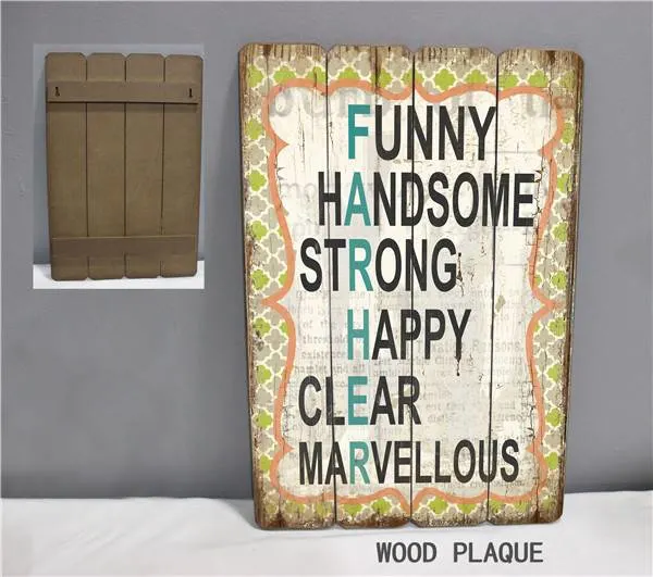 Hand Painted Wood Plaque Wooden Handicraft with Saying