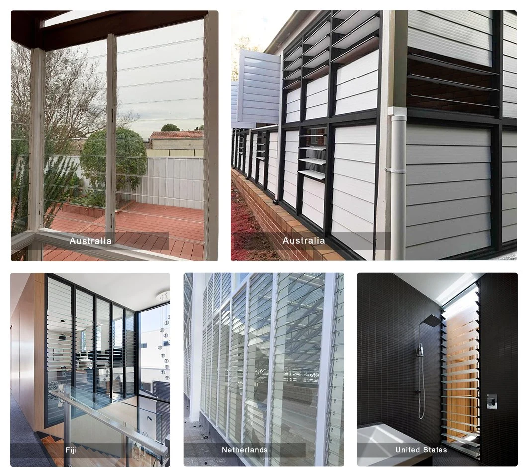 ALUNO Outdoor Aluminium Louvred Exterior Glass Window Shutter Garden Plastic Jalousie Frames Blades Louver Frame