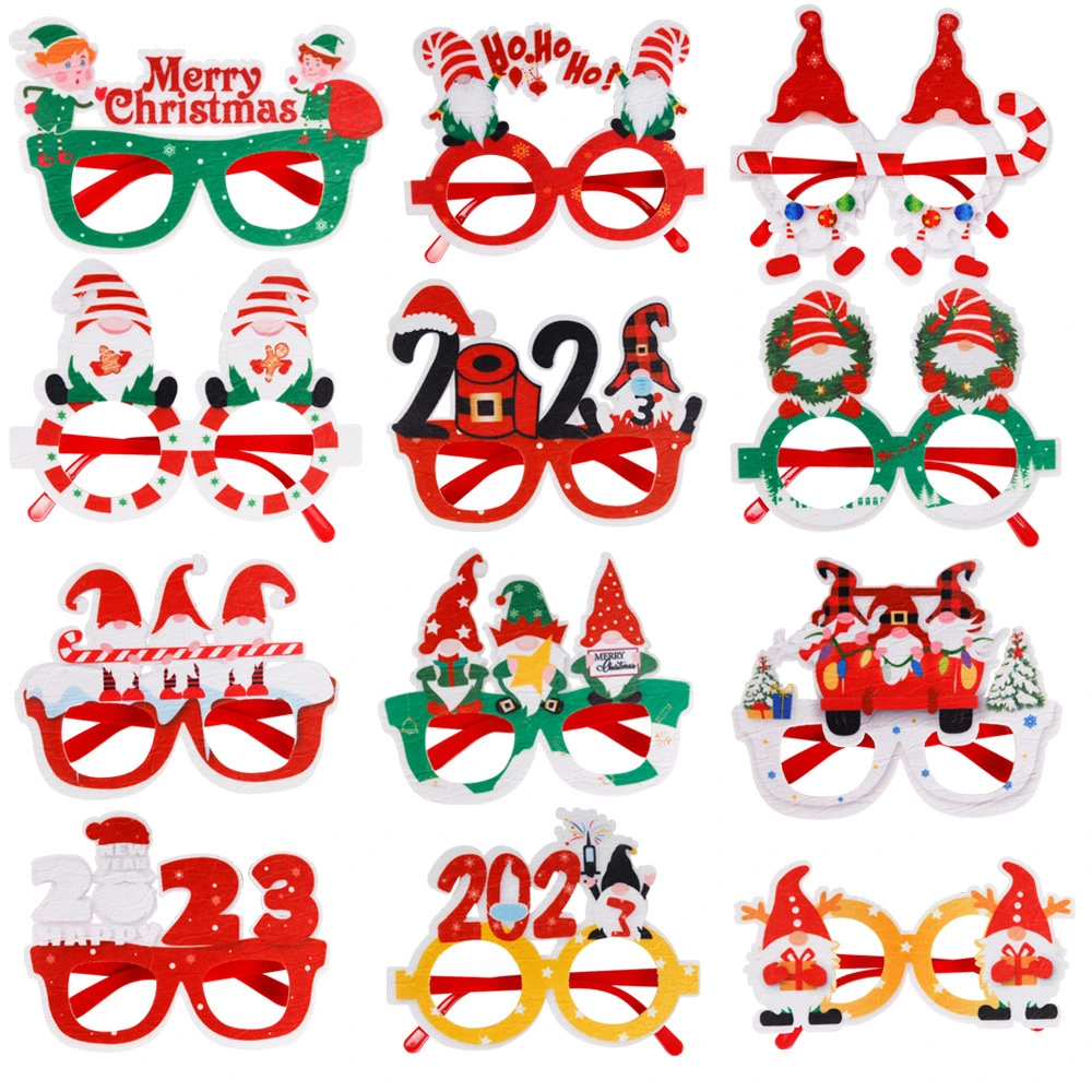 2023 New Christmas Glasses Decoration Children&prime;s Party Supplies Photo Props Christmas Gift Glasses Frame