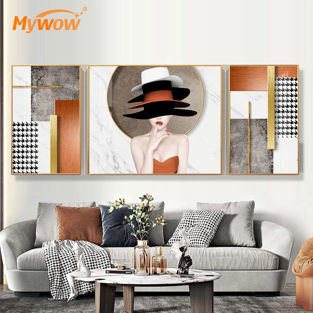 Woman Modern Wall Art Painting for Living Room Decoration