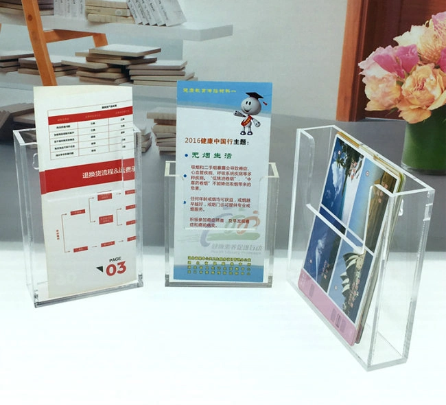 Wall Mount Acrylic Brochure Display Box Custom Magazine File Holder