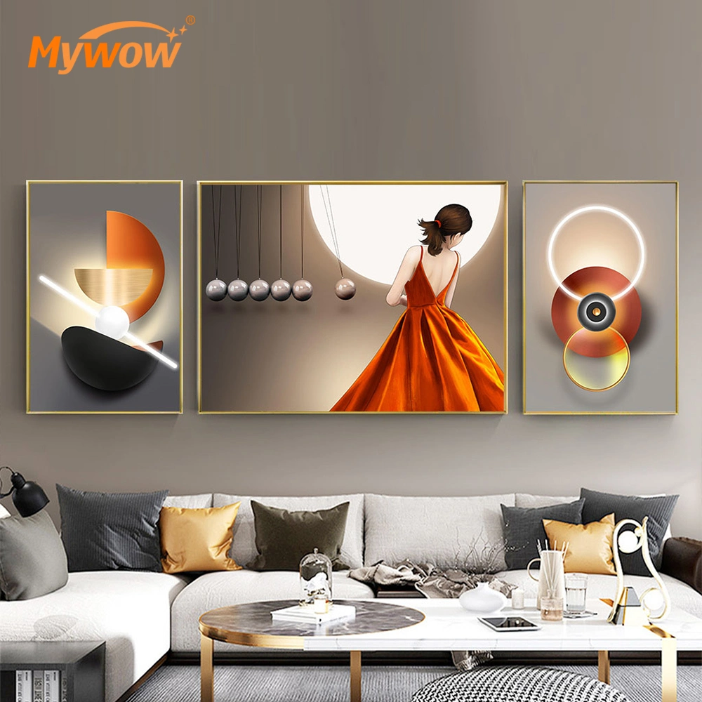 Modern Woman with Hat Artwork Painting for Home Decor