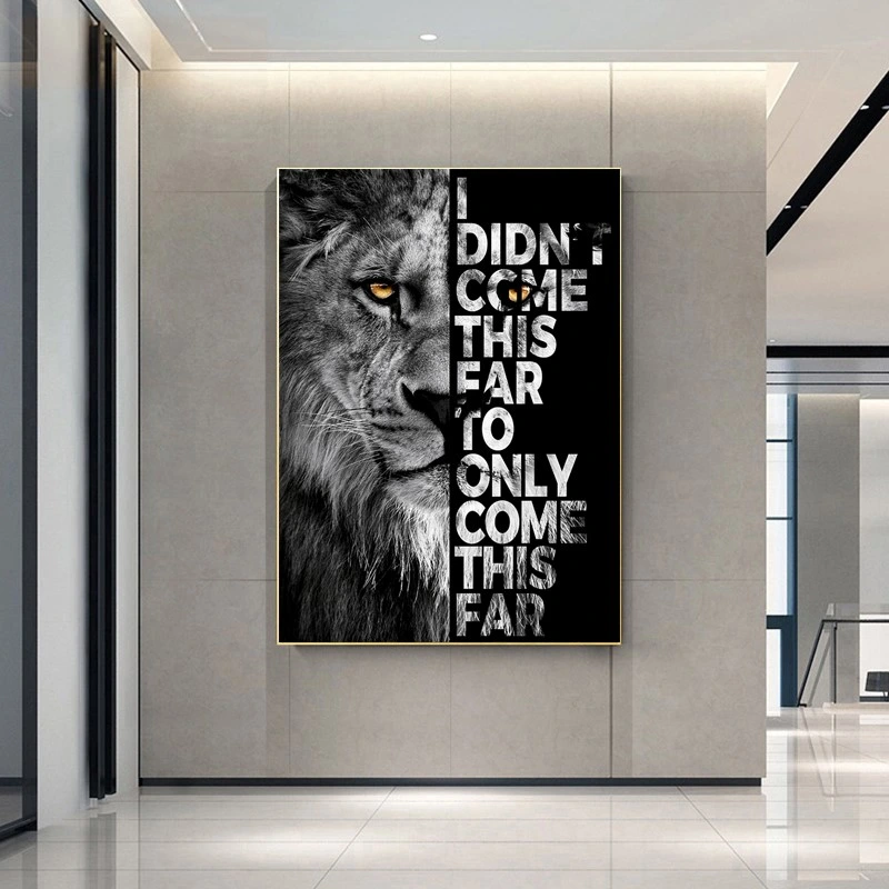 Black White Painting Lion Picture Canvas Poster Wall Art Inspirational Wall Art Home Decor