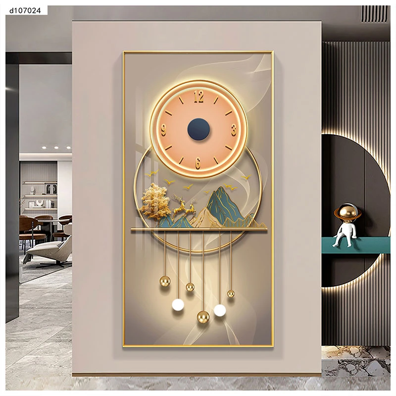 Luxury Large Crystal Wall Clock &amp; Art Painting Clock for Home Decor