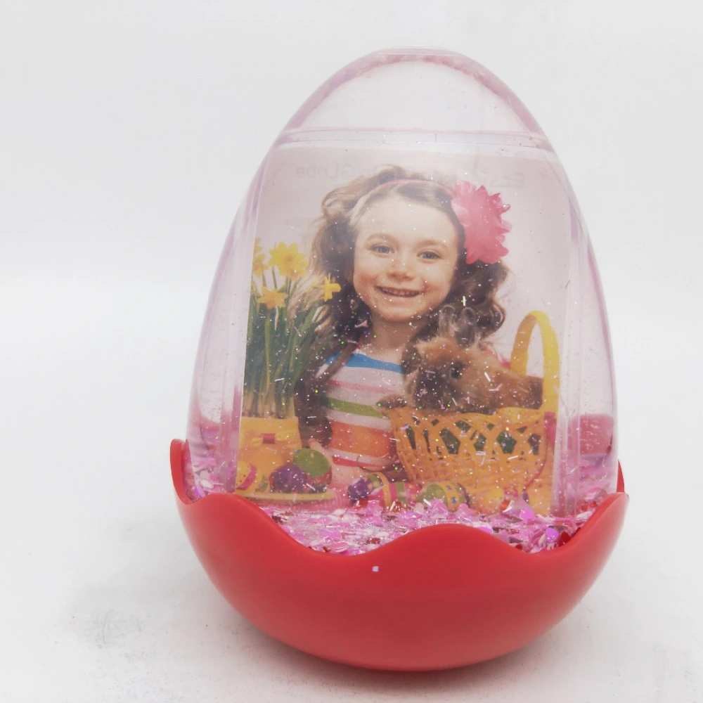 Egg Snow Globe Photo Frame with Water and Glitter