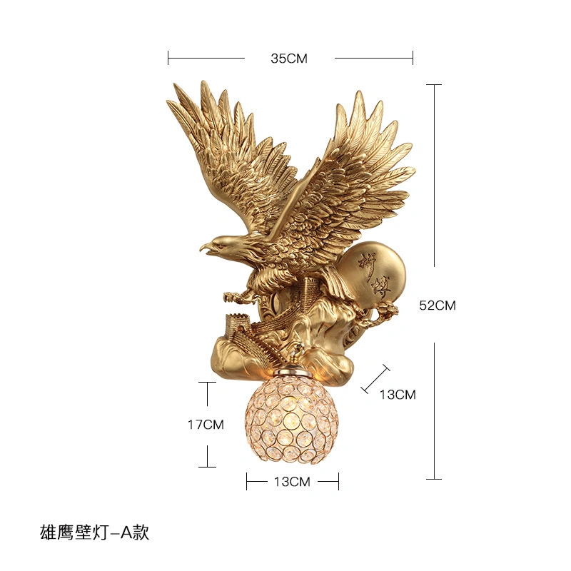 Nordic Style Creative Eagle Wall Lamp Livingroom Background Animal Decoration