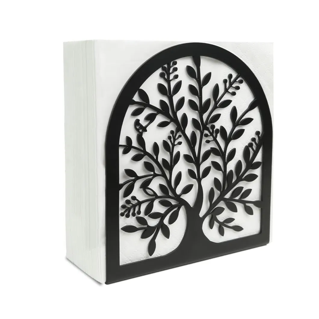 Black Cast Iron Vertical Tabletop Paper Napkin Holder