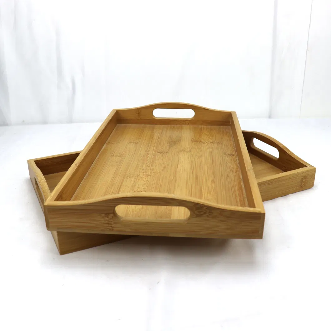 Wholesaler Custom Kitchen Food Luxury Wooden Serving Rustic Tray with Handle Logo