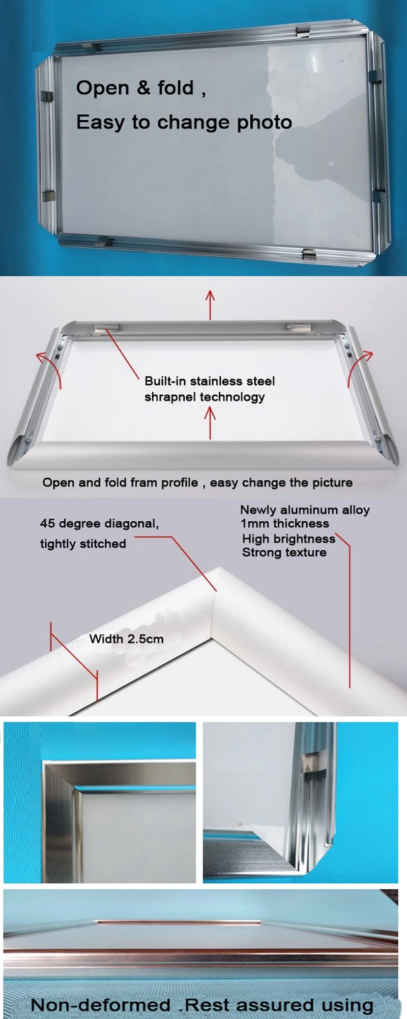 Advertising Board Sandwich Board Signs Aluminum Clip Snap Frame