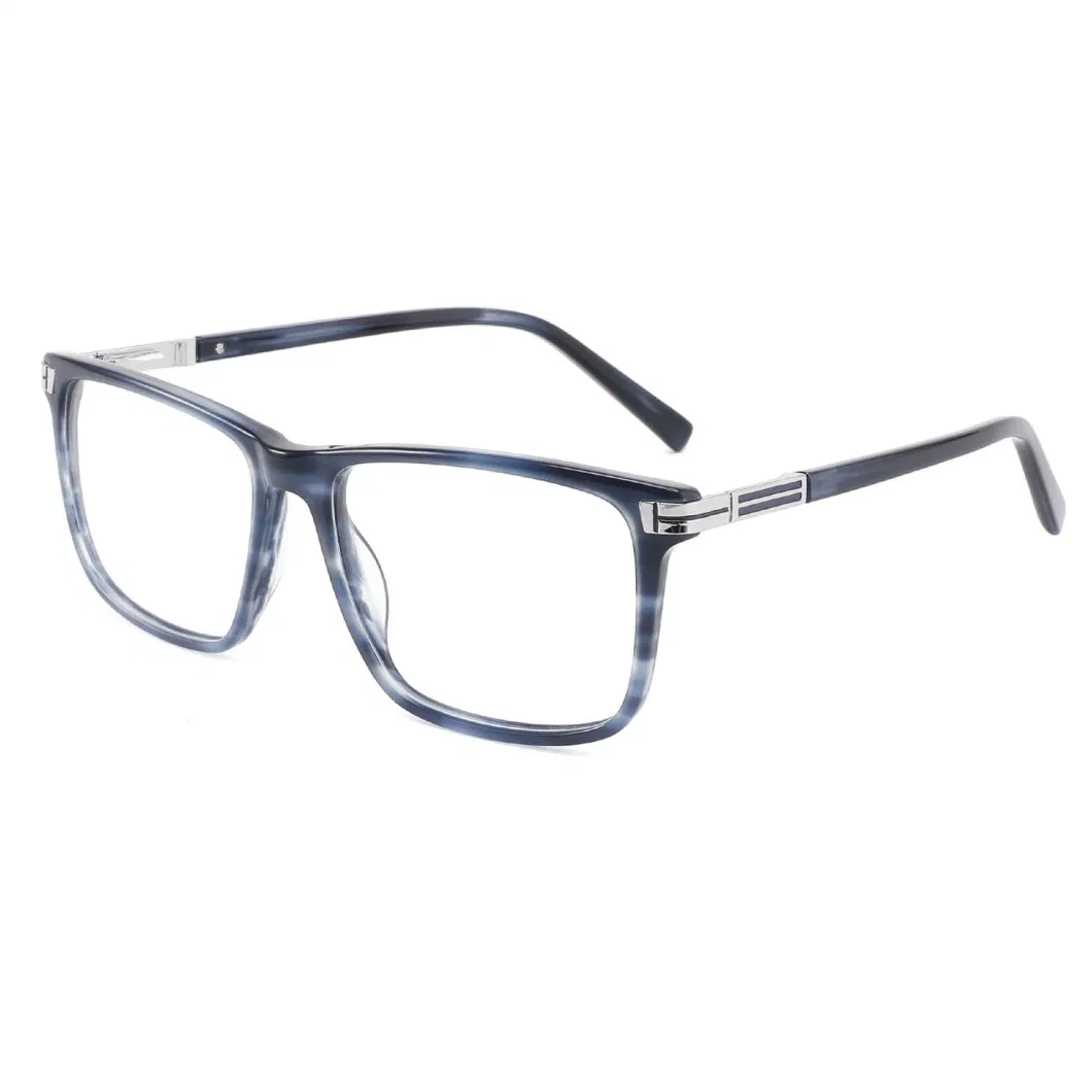 China Supplier Unique Decoration Temple for Man Demi Acetate Browline Optical Frames