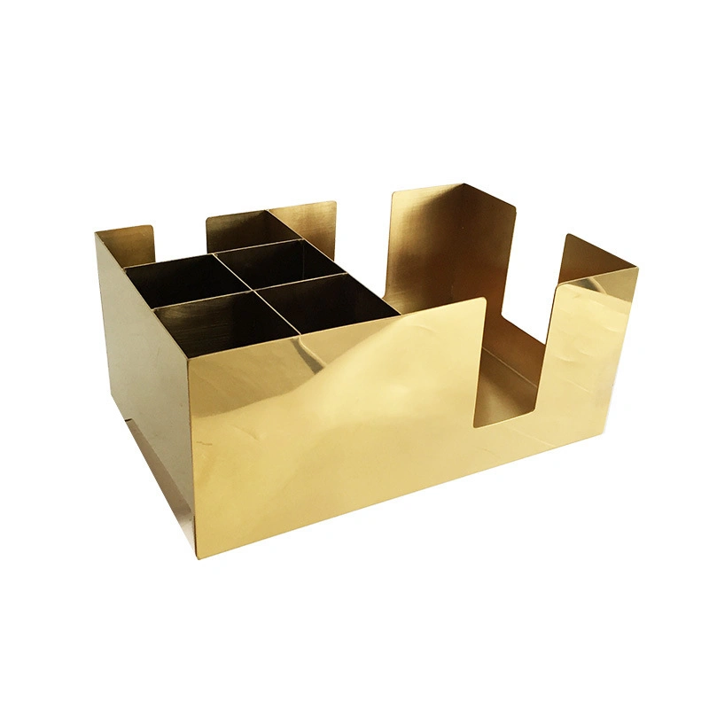 Gold Plated Stainless Steel Napkin Holder Metal Bar Caddy