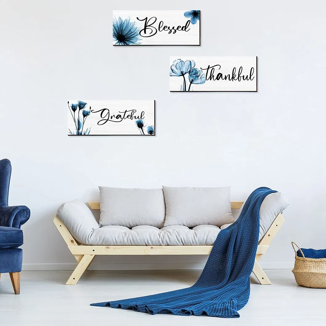 Wood Sign Wall Decor Positive Word Wooden Wall Plaque Hanging for Living Room