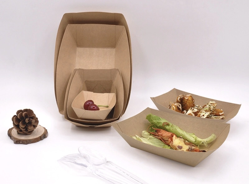 Disposable Fruit Salad Container Packaging Take Away Box Disposable Paper Salad Bowl with Lid