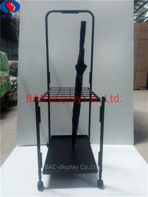 Portable Black Powder Coated Umbrella Metal Display Stand