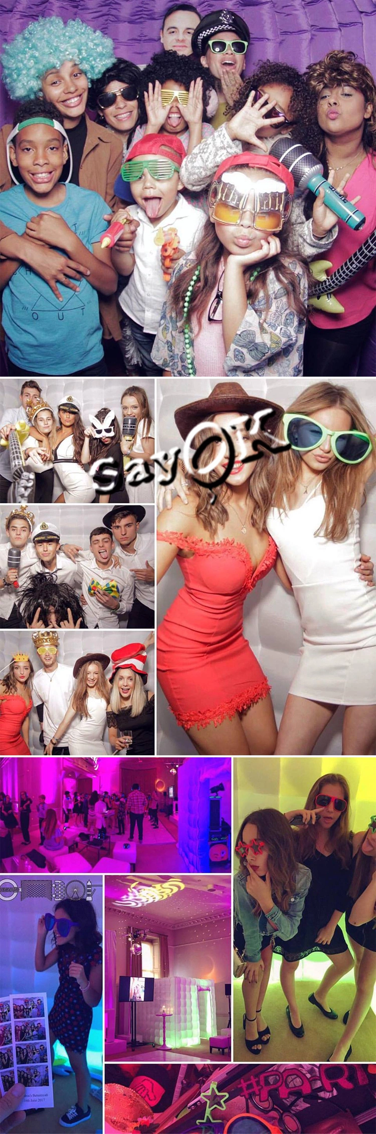 Hot Sale LED Inflatable Photo Booth Wall Background for Party Wedding Event