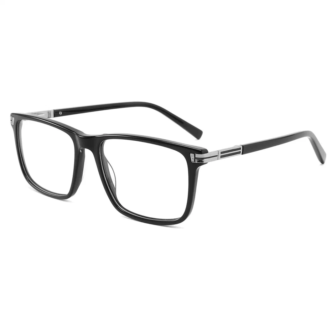 China Supplier Unique Decoration Temple for Man Demi Acetate Browline Optical Frames