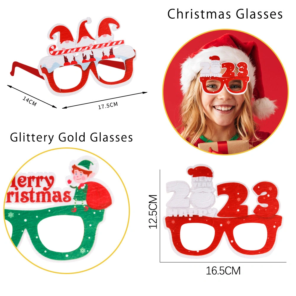 2023 New Christmas Glasses Decoration Children&prime;s Party Supplies Photo Props Christmas Gift Glasses Frame