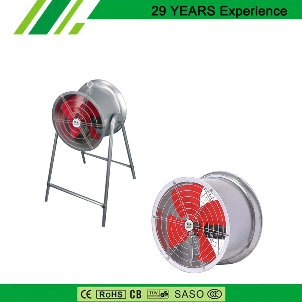 Hot Sale Position Exhausted Fan with Aluminium Frame and Red Blades for Workshop