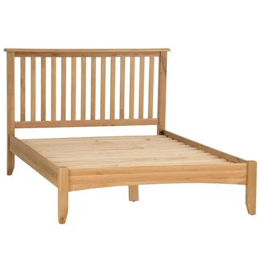 High Quality Modern Oak Blue Painted Wooden Wall Bed Spindle Frame with Pine Slats Contemporary Flat Bed for Home Hotel Single Double Sized Queen King Sized Bed