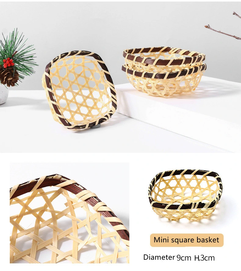 Mini Portable Bamboo Storage Fruit Basket