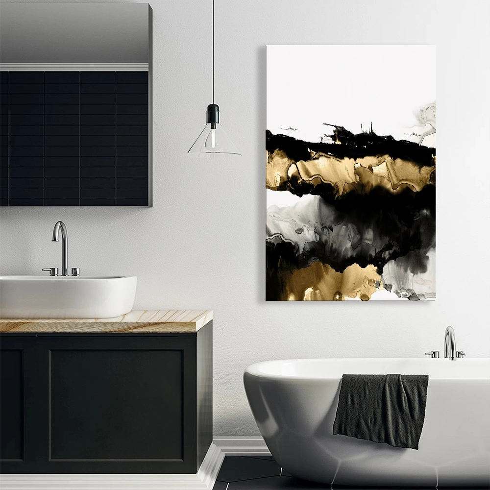 Wholesale Abstract Wall Painting Designer Art Gold Foil Picture Ready to Hang Wholesale Home Decor Canvas Wall Painting